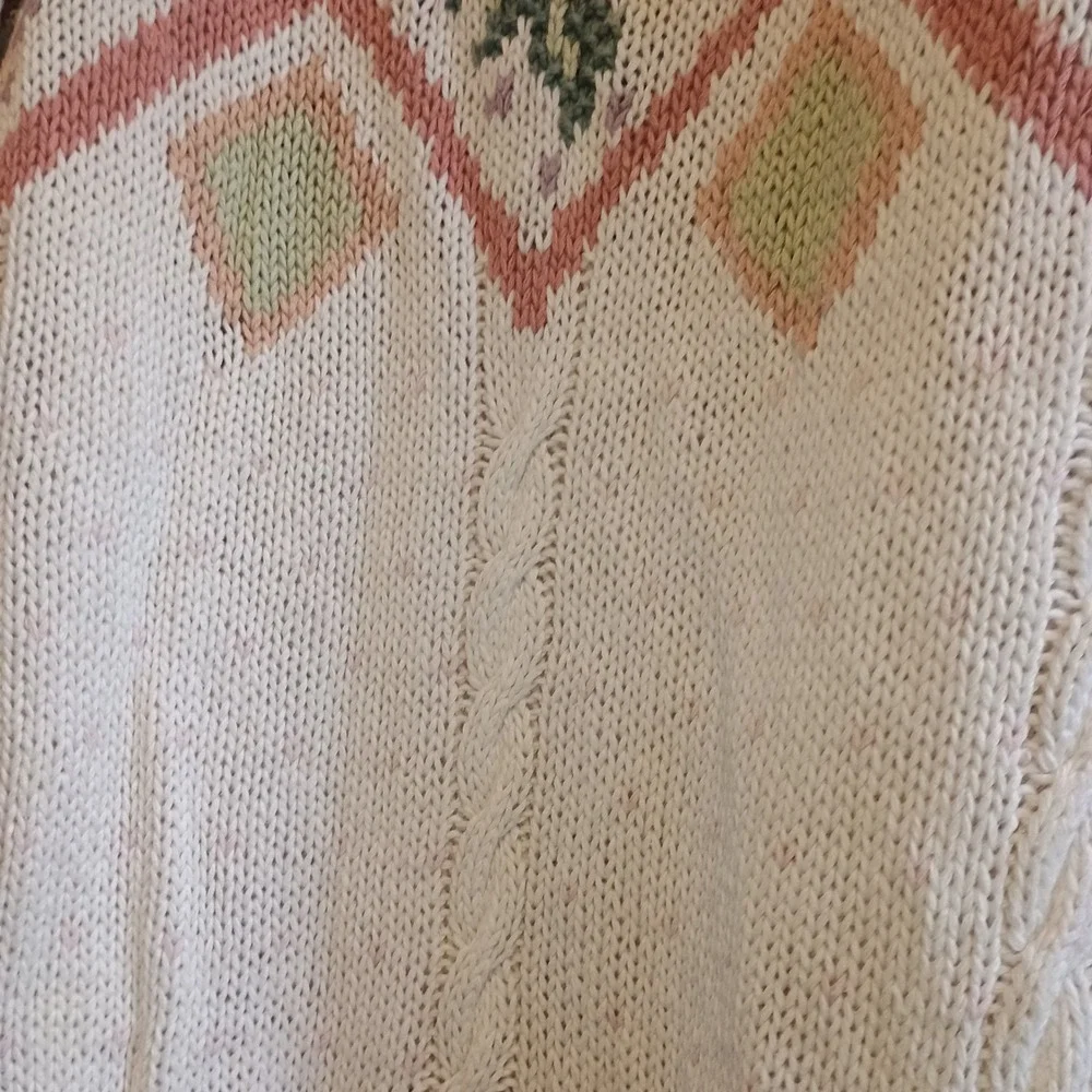 Vintage Jennifer Reed Cottagecore Grandpa Sweater Embroidered Chunky L Hong Kong - Picture 6 of 12